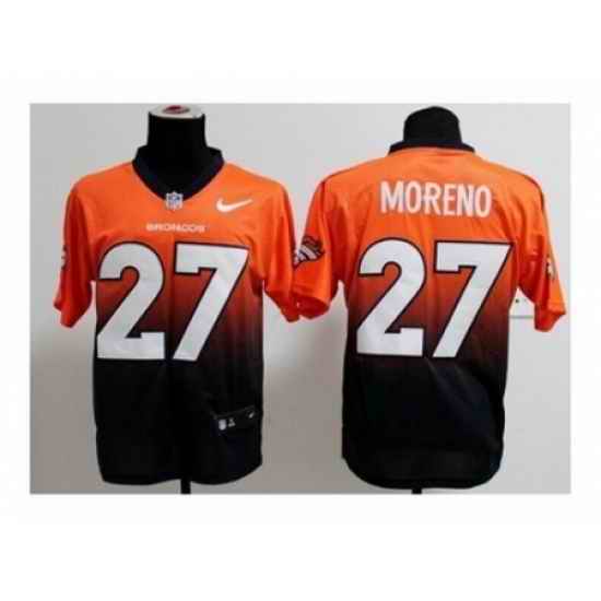 Nike Denver Broncos 27 Knowshon Moreno orange-blue Elite drift fashion II NFL Jersey